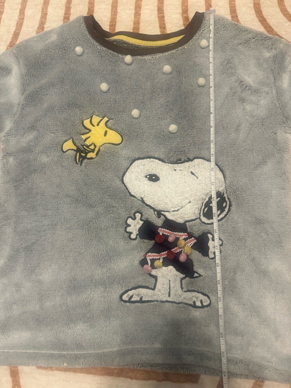 Peanuts Snoopy Woodstock Fleece Pullover Sweatshirt Gray Size S - Picture 10 of 10